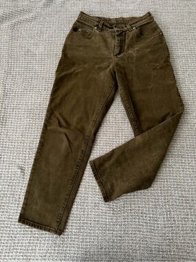 High waisted Lee Riders olive green jeans